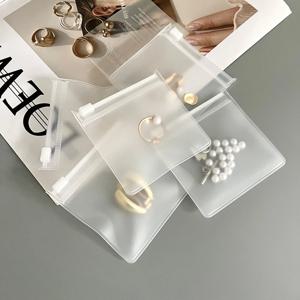 10/20/50pcs 투명 서리로 덥은 작은 지퍼락 비닐 봉투 보석 선물 보관 가방 포장 투명 Eva 셀프 씰링 파우치