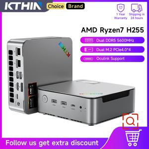 KTHIN K8 미니 PC R7 H255 4.9GHz WIFI6 BT5.2 미니 컴퓨터 DDR5 5600MHz PCIe4.0 SSD 2.5G LAN 듀얼 USB4.0 미니 컴퓨터/ OpenClaw
