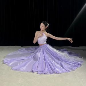 Ppan Ppan Bedside Fairy Tale 1080도 댄스 스커트 와이드 스윙 현대 및 클래식 댄스 공연 의상 여성 패션