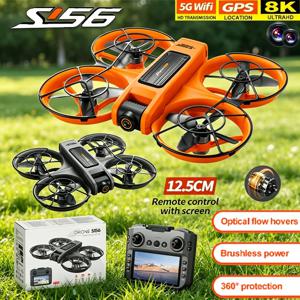 새로운 S156 드론 전문가용 HD 듀얼 ESC 카메라 FPV WiFi RC 드론 브러시리스 모터 광학 흐름 포지셔닝 쿼드콥터 드론