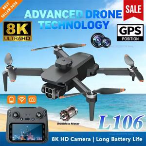 L106/L106-1 8K HD 드론 GPS 장애물 회피 기능 탑재 접이식 브러시리스 카메라 원격 조종 쿼드콥터 UAV 사진 촬영용 장난감