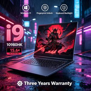 15.6인치 1080P 비즈니스 노트북 인텔 i9-10980HK 32GB 램 2TB M.2 SSD 윈도우11 프로 지문인식 잠금장치 백라이트 키보드 디자인 노트북