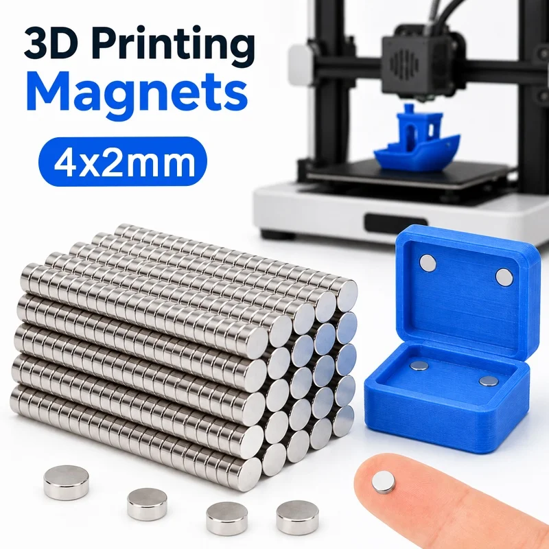 3D 프린팅 도구 키트 4x2mm 3D 프린팅 자석 N35 NdfeB 영구 강력 원형 자석 이만스 3D 프린터 도구 DIY 모델용