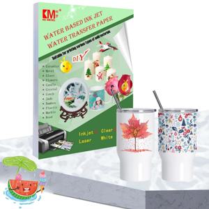 워터슬라이드 데칼 전사지 레이저 투명 화이트 인쇄 가능 워터 슬라이드 A4 사이즈 DIY 데칼 선물 공예 세라