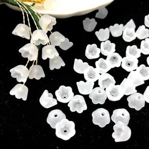 50/100/200pcs 투명 아크릴 비즈 튤립 꽃 은방울꽃 쥬얼리 만들기 DIY 팔찌 목걸이 공예 재료