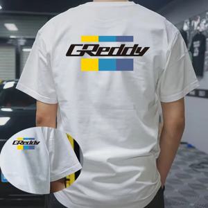 20250Fashion 남성 티셔츠 100% 면 반팔 GReddy 터보 시스템 프린트 티셔츠 오버사이즈 티셔츠 남성 의류 여름 티셔츠