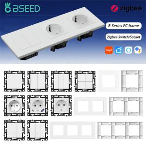 BSEED 지그비 클릭 스위치 모듈 스마트 라이트 스위치 DIY 부품 PC 플라스틱 프레임 지그비 소켓 컴포넌트 홈 자동화용