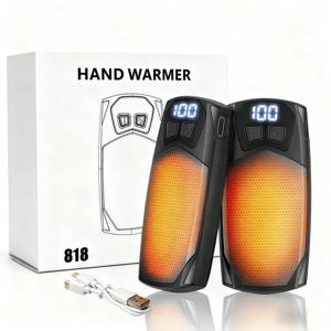 2 블록 3000mAh 휴대용 손난로 디지털 디스플레이 빠른 가열 겨울 야외 하이킹 스키 작업용