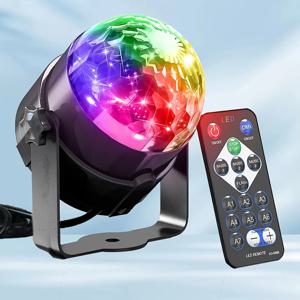 1개 RGB 디스코 볼 라이트 - 7가지 모드, 색상 변경 LED, USB 전원, 리모컨 포함 - 가정, 파티, 노래방, 결혼식용