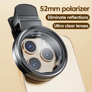52MM CPL 필터 원형 범용 휴대용 편광판 카메라 렌즈 모바일 사진 편광판 스마트폰용 반사 없음