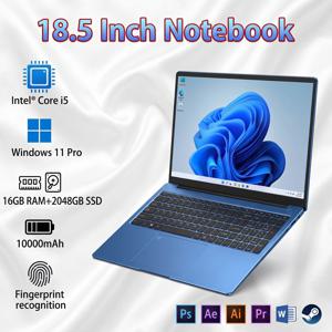 새로운 18.5인치 게이밍 노트북 인텔 코어 i5 프로세서 16GB 2TB SSD 10000mAh 배터리 백라이트 키보드 지문인식 비즈니스/학습용 PC 컴퓨터