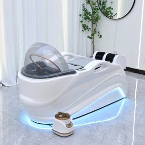 LED 조명이 있는 미용실 전용 샴푸, 발과 등 마사지 기능이 있는 고급 헤드 마사지 베드, 물 순환 기능