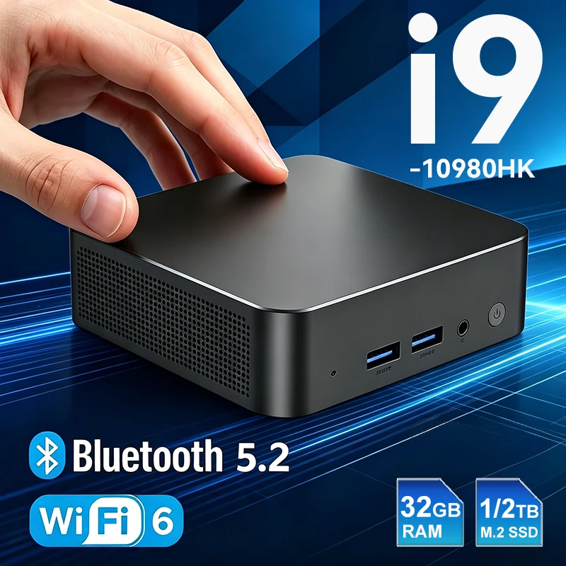 새로운 미니 PC 윈도우 11 프로 인텔 코어 i9 10980HK N150 16GB/32GB 램 1TB/2TB SSD WiFi6 휴대용 게이밍 컴퓨터 사무용 PC 데스크탑