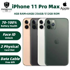 언락된 오리지널 애플 아이폰 11 프로 맥스 중국 버전 듀얼심 64G/256G/512G IOS A13 칩 6.5인치 트리플 카메라 중고폰