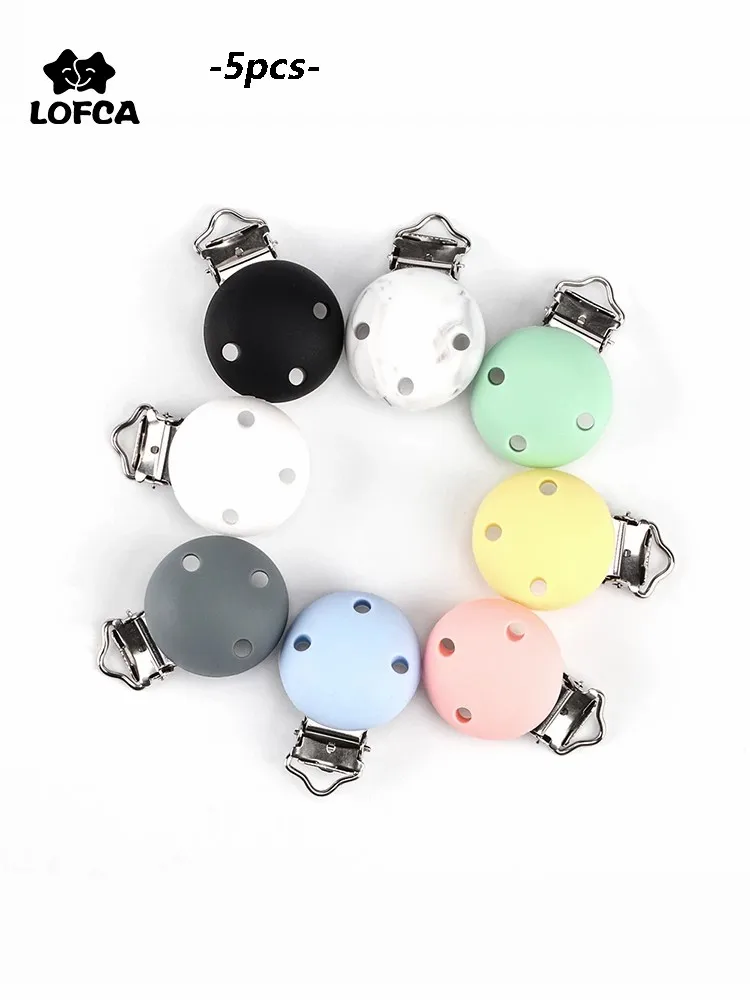 Lofca 실리콘 클립 5 PCS DIY 젖꼭지 체인 간호 젖니가 남 아기 선물 식품 학년 무료 BPA 아기를위한 아기 젖꼭지
