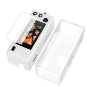 2 in1 보호 키트 Kodak Charmera 미니 카메라 필름용 강화 유리 스크린이 포함된 Transprent TPU 케이스 안티드롭 카메라 키트