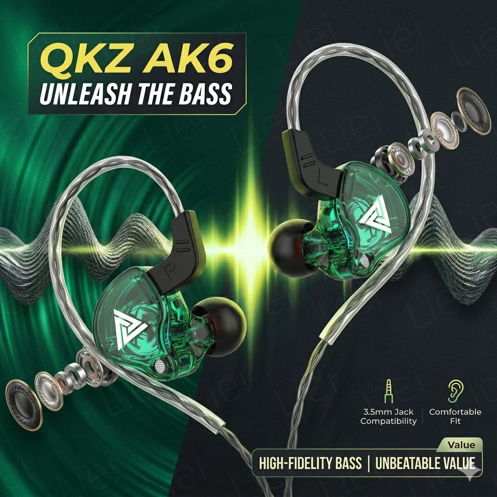 AK6 게이밍 이어버드 (마이크 내장) 유니버설 3.5mm 잭 HiFi 스포츠 이어폰 (러닝용) 스테레오 베이스 음악 헤드셋