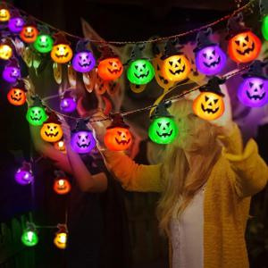 1PC 10/20 LED 할로윈 스트링 라이트, 4가지 색상의 검은색 모자 호박 요정 조명, 실내 및 실외 정원 장식용