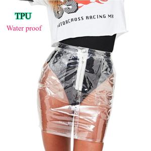 TPU 투명 플라스틱 미니 스커트 방수 섹시 바디콘 스커트 시스루 펜슬 스커트 나이트 클럽 파티 무대 공연 캐주얼