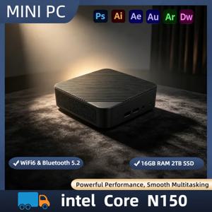 인텔 N150 미니 PC 16GB DDR4 512GB NVMe SSD 트리플 4K 출력 WiFi6 BT5.2 저소음 쿨링 사무실/가정용 데스크탑 프로