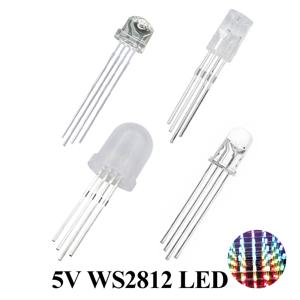5V WS2812 5mm LED RGB DIP 다이오드 드림 컬러 주소 지정 가능 풀 컬러 투명 확산 네온 픽셀 라이트 WS2812B DIY 드론 라이트