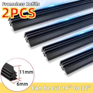 2PCS 6mm 앞유리 와이퍼 블레이드 (리필 가능) DIY 와이퍼 고무 스트립 뼈 없는 와이퍼에 적합 자동차 범용 액세서리