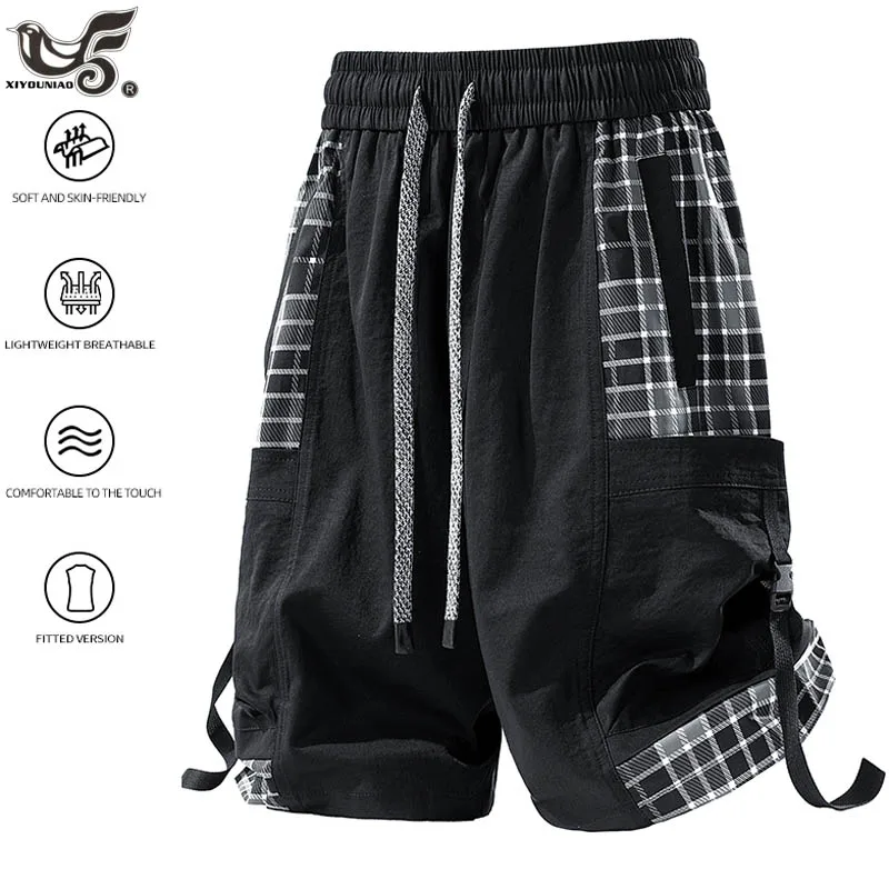 여름 크롭 바지 남성 멀티 포켓 streetwear 위장 카고 반바지 남성 의류 작업복 유럽 아메리칸 스타일 반바지