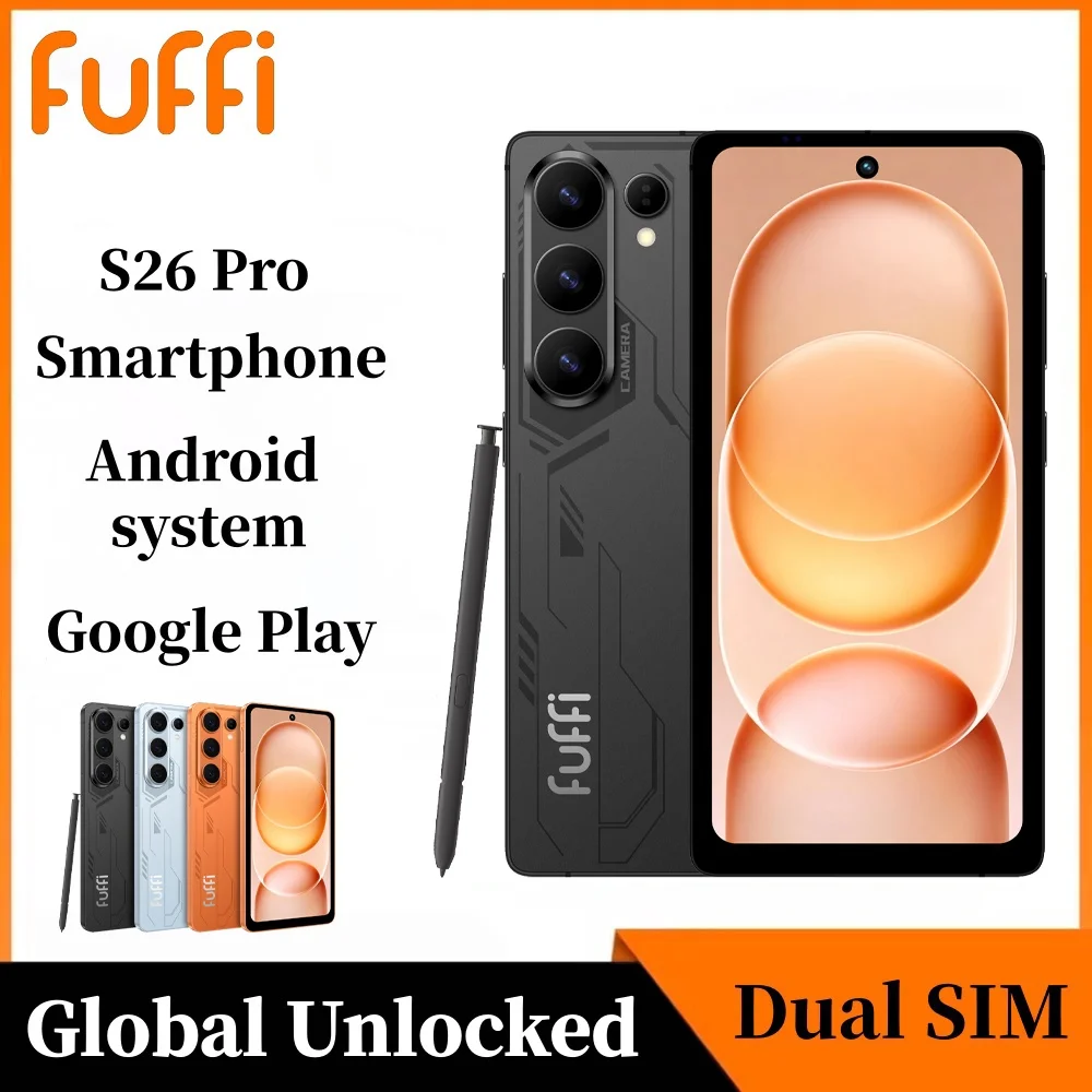 FUFFI S26 Pro 스마트폰 5G LTE 안드로이드 시스템 12GB 램 512GB ROM 6.6인치 디스플레이 16MP 카메라 듀얼 SIM 플레이 스토어 지원 휴대폰