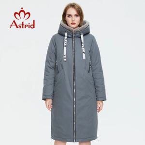Astrid-캐주얼 후드 모피 밍크 다운 파카 여성용, 미니멀 스타일 코트, 플러스 사이즈 파카, 겨울, 10089