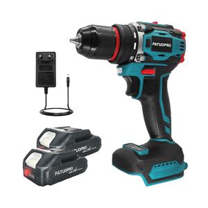 PATUOPRO 무선 브러시리스 전기 드릴 스크루드라이버, 마키타 18V 배터리용 핸드 헬드 드릴, 50-80Nm 토크 전동 공구, 21V