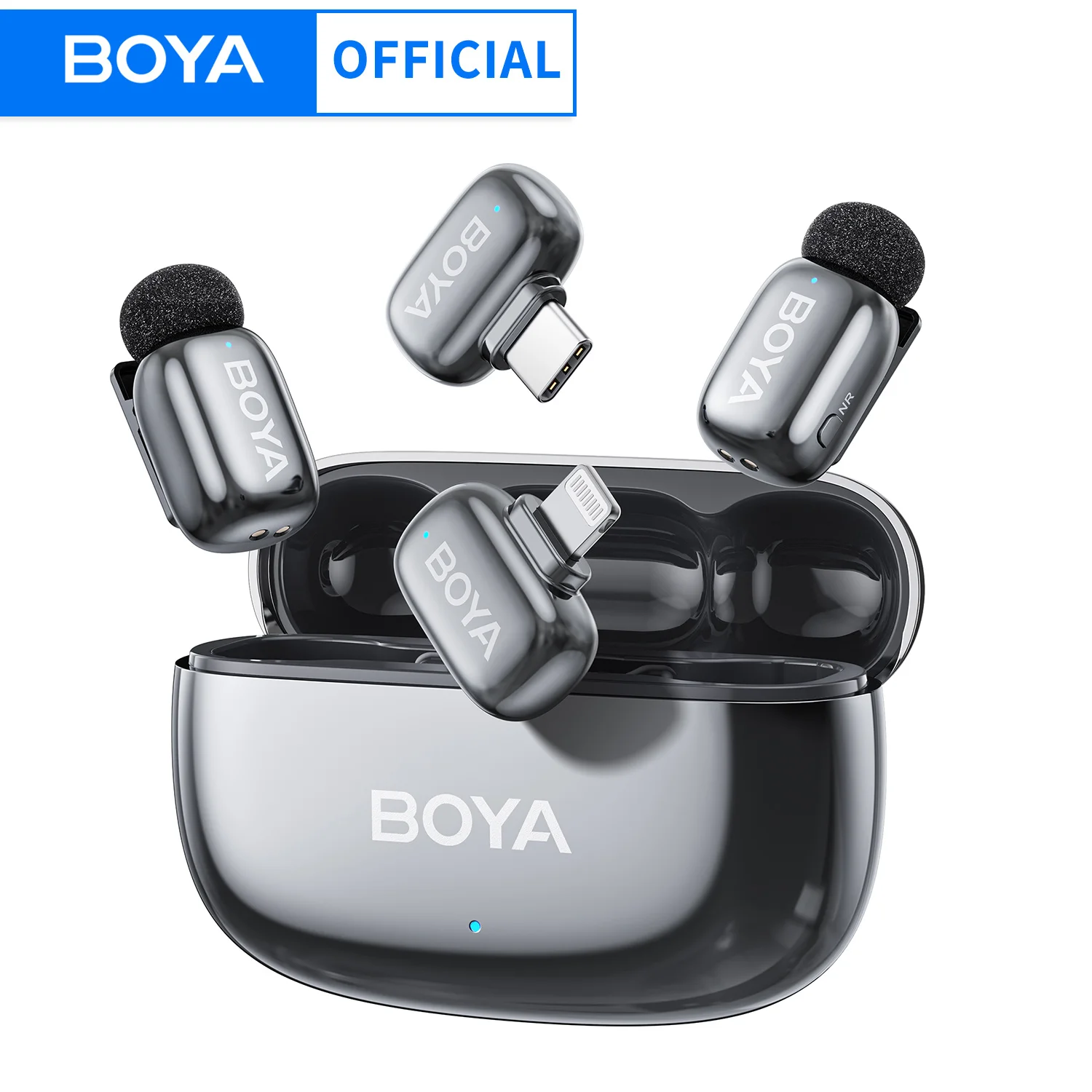 BOYA 미니 2 무선 라발리에 마이크 AI 소음 감소 미니 마이크 아이폰 6-14/15-17 USB-C 안드로이드 폰 비디오 녹화용