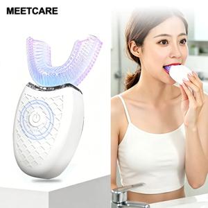 전동 칫솔 U형 360도 지능형 실리콘 헤드 전동 칫솔 자동 USB 충전식 방수