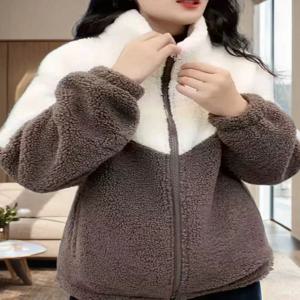 양털 벨벳 자켓 여성용 두꺼운 보온 플리스 안감 코튼 코트 봄 가을 겨울 신상품 엄마 중년 및 노년층용
