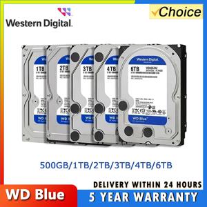 WD 블루 4TB 6TB 3.5인치 하드 드라이브 디스크 SATA III 5400 RPM 500GB 1TB 2TB HD 하드 디스크 모니터링용 데스크탑 컴퓨터용