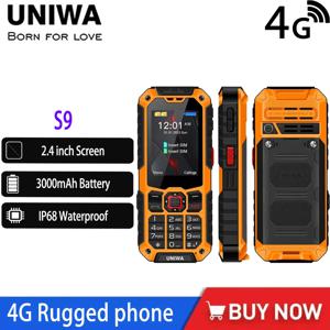 UNIWA S9 4G 피처폰 2.4인치 IP68 방수 SOS 버튼 대형 스피커 LED 라이트 3000mAh 견고하고 가성비 좋은 휴대폰