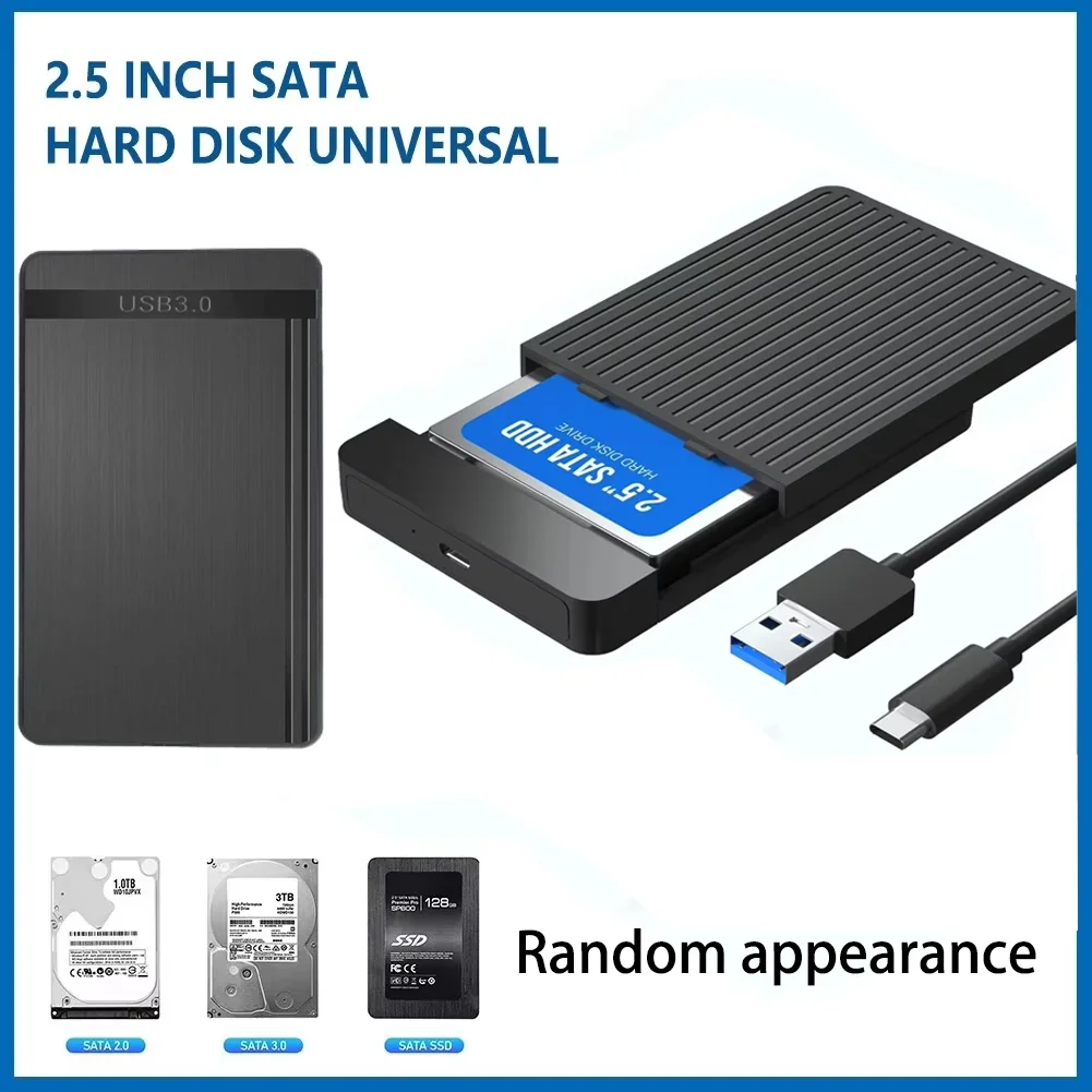USB-C 2.5'' HDD/SSD 인클로저 SATA-USB 3.1/3.0 어댑터 6Gbps 디스크 타입 USB-C 외장 하드 드라이브용 외장 하드 드라이브 케이스