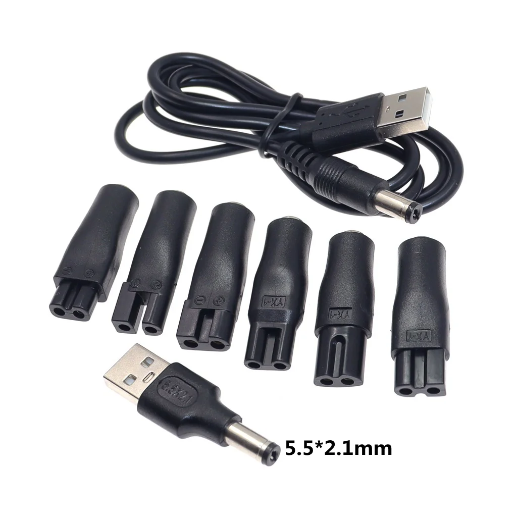 8PCS 교체용 전원 코드 5V 충전기 USB 어댑터 모든 종류의 전기 헤어 클리퍼 수염 트리머 면도기에 적합