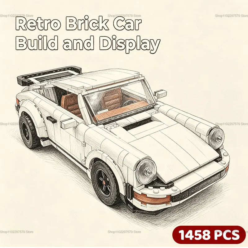 1458PCS 클래식 2in1 레이싱 빌딩 블록 세트 자동차 모델 컬렉션 브릭 장난감 STEM 조립 선물 (자동차 애호가용)