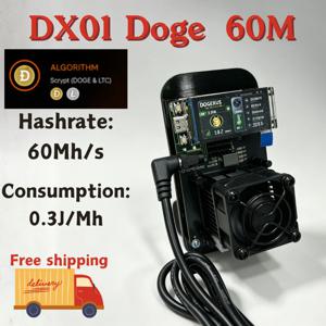DX01 60MH/s 5nm 칩 도지 솔로 마이너, 30dB 초저소음 스크립트 LTC 마이너 1.9인치 LILYGO 스크린 DOGEXUS 가정용 데스크탑 채굴 장치