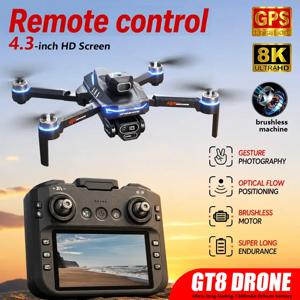 GT8 드론, 8K HD 듀얼 카메라, GPS, 5G WiFi, 브러시리스 모터, 장애물 회피 기능 탑재, 접이식 쿼드콥터, 항공 사진 촬영용 장난감