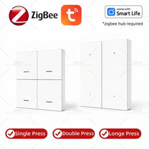 ZigBee 장면 스위치 4 갱 12 시나리오 무선 푸시 버튼 컨트롤러 배터리 구동 스마트 라이프 Tuya APP 홈 오토메이션