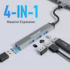 Lemorele 120cm 4 포트 USB 허브 OTG USB A 3.0 어댑터 멀티 분배기 어댑터 Xiaomi Lenovo Macbook Pro 용 노트북 액세서리