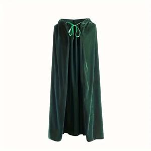 중세풍 검정 후드 망토 성인 남녀공용 벨벳 망토 할로윈 뱀파이어 마녀 코스프레 의상 녹색 흰색 로브 케이프 코스튬
