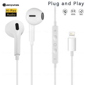 유선 이어폰 유형 c 이어버드, Apple Lightning 헤드폰, 라인 Iphone 5 6 8 7 Plus X XS MAX XR 10 11 12 13 14 Pro 15 16