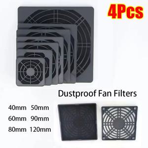 4Pcs 가드 그릴 보호대 PC 컴퓨터 팬 필터 40/50/60/80/90/120mm 청소 케이스 팬 먼지 필터 3in1 ABS 케이스