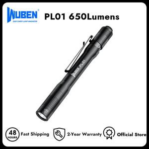 WUBEN PL01 펜 라이트, 650 루멘 포켓 EDC 손전등 충전식, IP68 방수, 가정 및 야외용 2 AAA 배터리 호환 가능