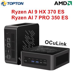 토포튼 게이밍 미니 PC AMD 라이젠 AI 9 H 465 ES HX 370 ES 7 PRO 350 ES OCuLink USB4 2x2.5G LAN 데스크탑 컴퓨터 윈도우 11 WiFi6E