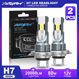 XSTORM H7 LED 안개등 전구 H4 H11 9005 9006 자동차용 LED 헤드라이트 80W 20000LM 6000K 자동차 헤드램프 플러그 앤 플레이 12V 24V