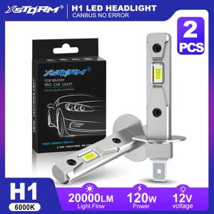 XSTORM H1 LED 라이트 전구 20000LM 120W H1 LED 헤드라이트 캔버스 사이즈 디자인 무선 팬리스 자동차 램프용 6000K 12V 24V