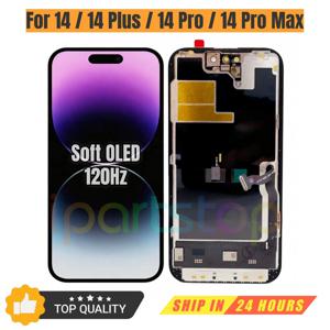아이폰 14 플러스 프로 맥스용 iParts 교체용 소프트 OLED LCD 스크린 디스플레이 어셈블리 120HZ 지원 IC 탈착식 3D 터치 부품 DD